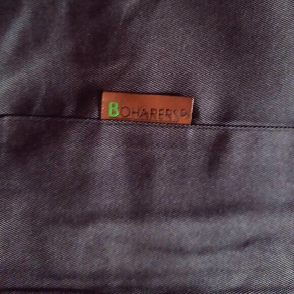 Blk Kitchen Apron w/Gray Fleece Hand Wipes, 2 Pockets, Adj Neck Strap, Waist Tie - Picture 6 of 9